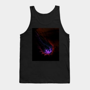 Digital collage and special processing. Fist full of spikes. Horror, bizarre. Dark and glowing. Red and blue. Motion blur. Tank Top